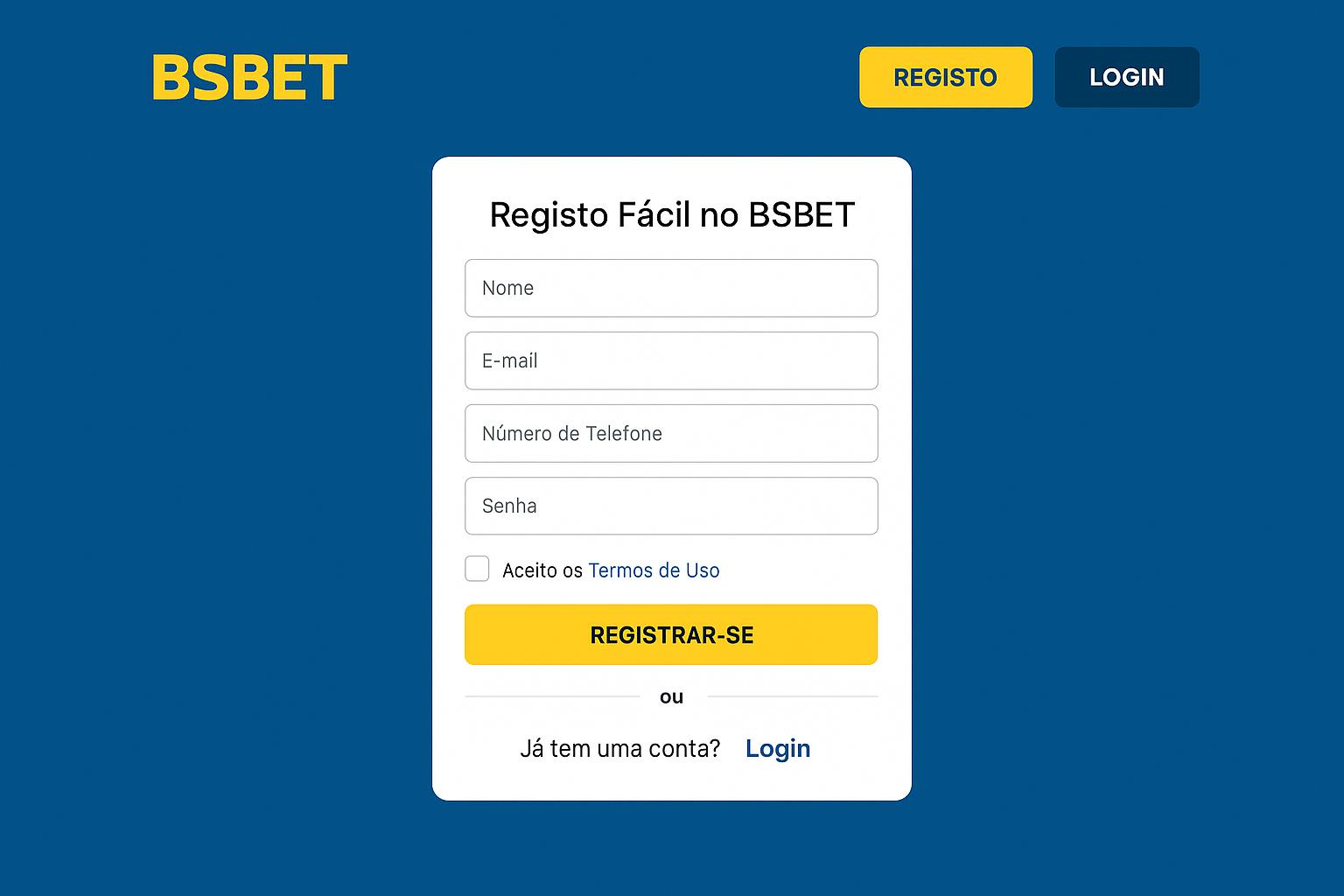 Não Perca tempo, o rRgistro na site BSBET